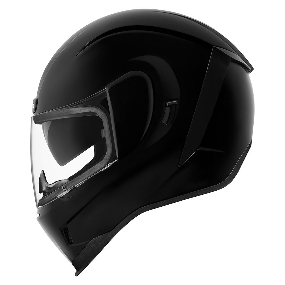 gloss black motorcycle helmet